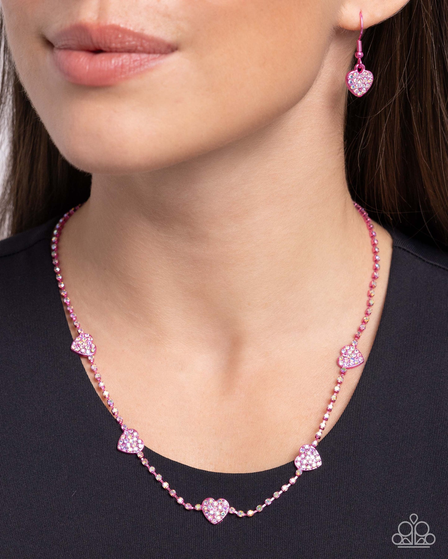 Homecoming Hearts - pink - Paparazzi necklace