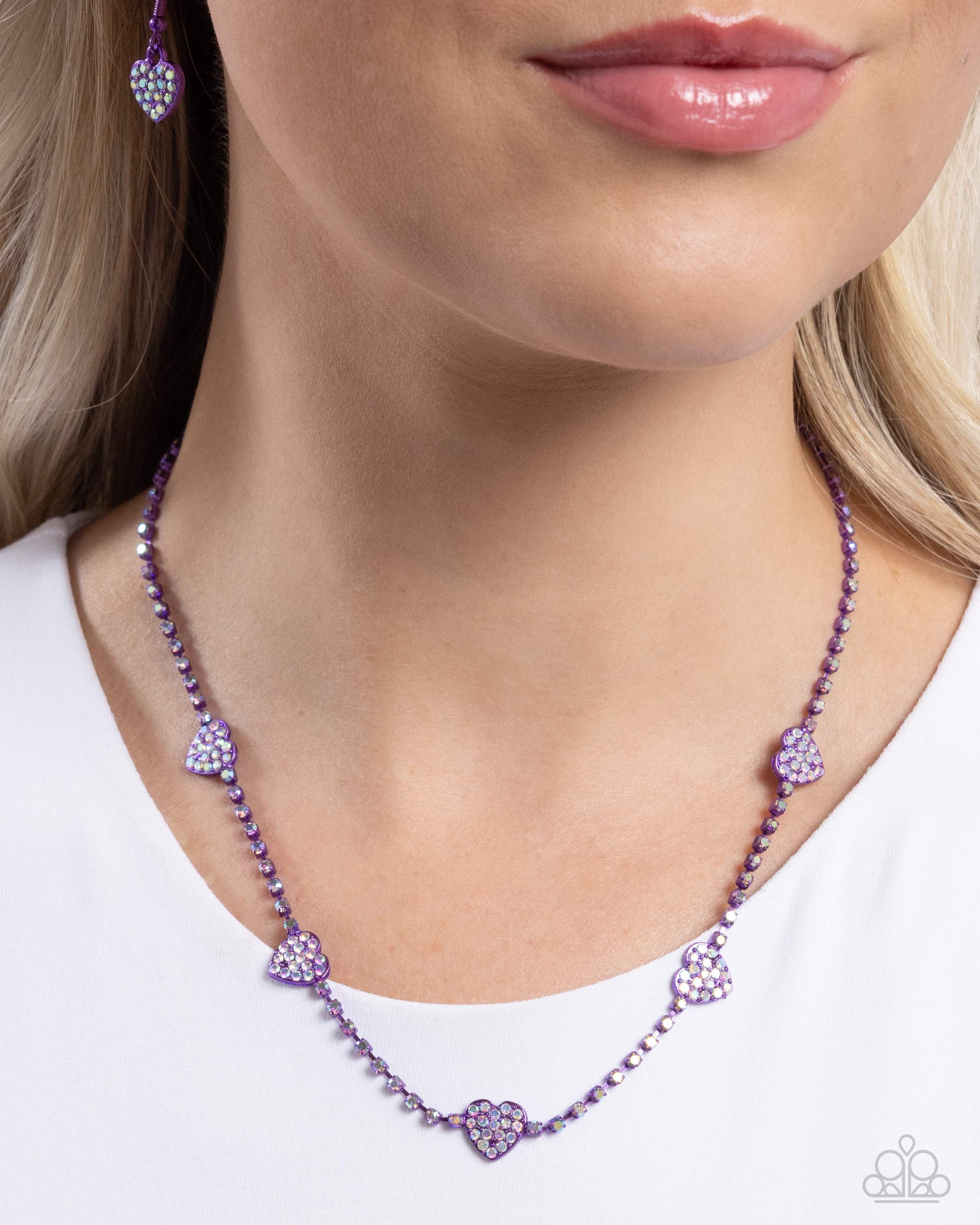 Homecoming Hearts - purple - Paparazzi necklace