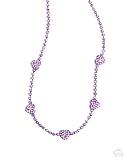 Homecoming Hearts - purple - Paparazzi necklace