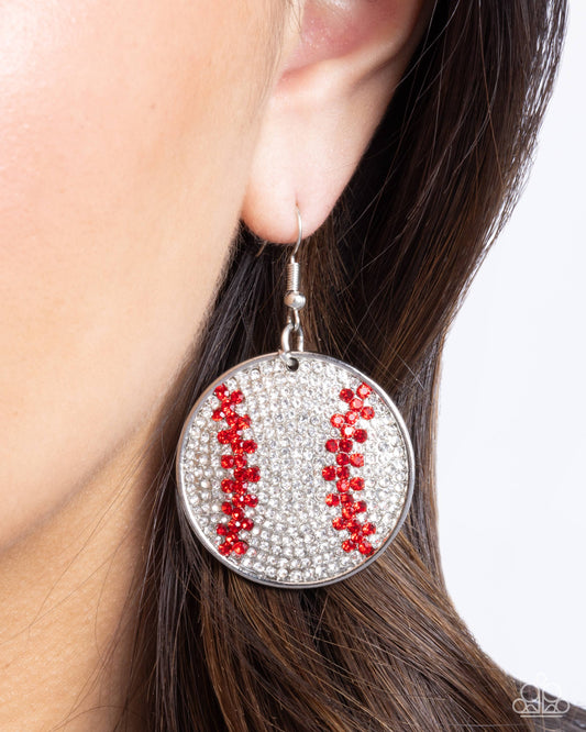 Homerun Haute - white - Paparazzi earrings