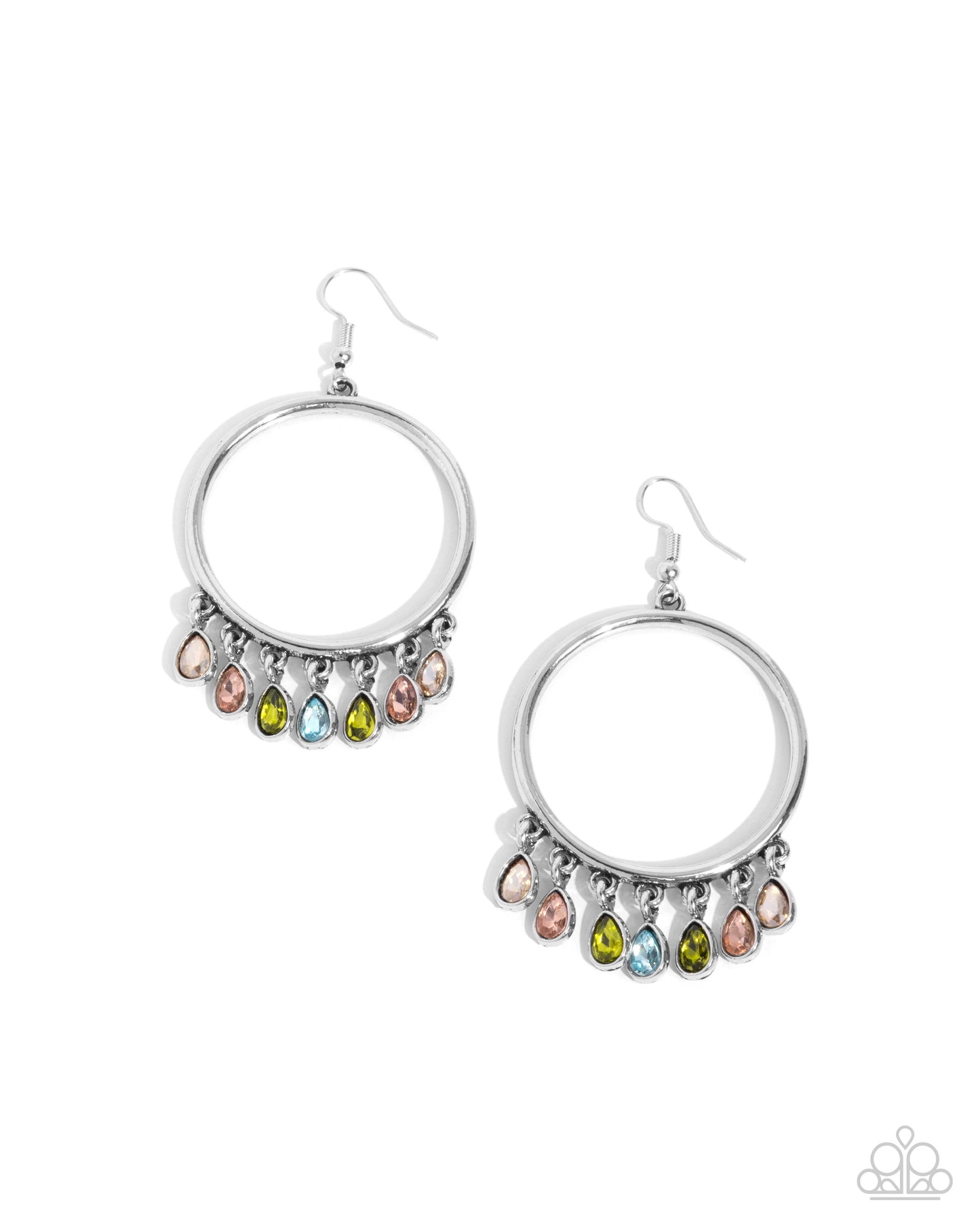 Hooped Hello - multi - Paparazzi earrings