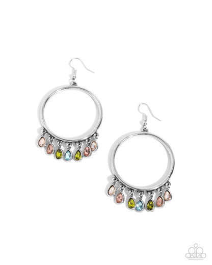 Hooped Hello - multi - Paparazzi earrings