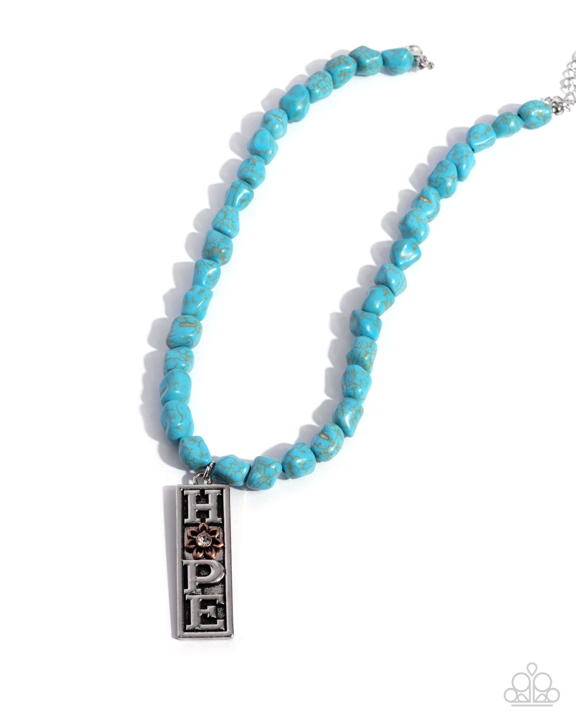 Hopeful Headline - blue - Paparazzi necklace