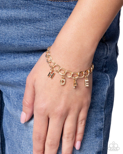 Hopeful Hero - gold - Paparazzi bracelet