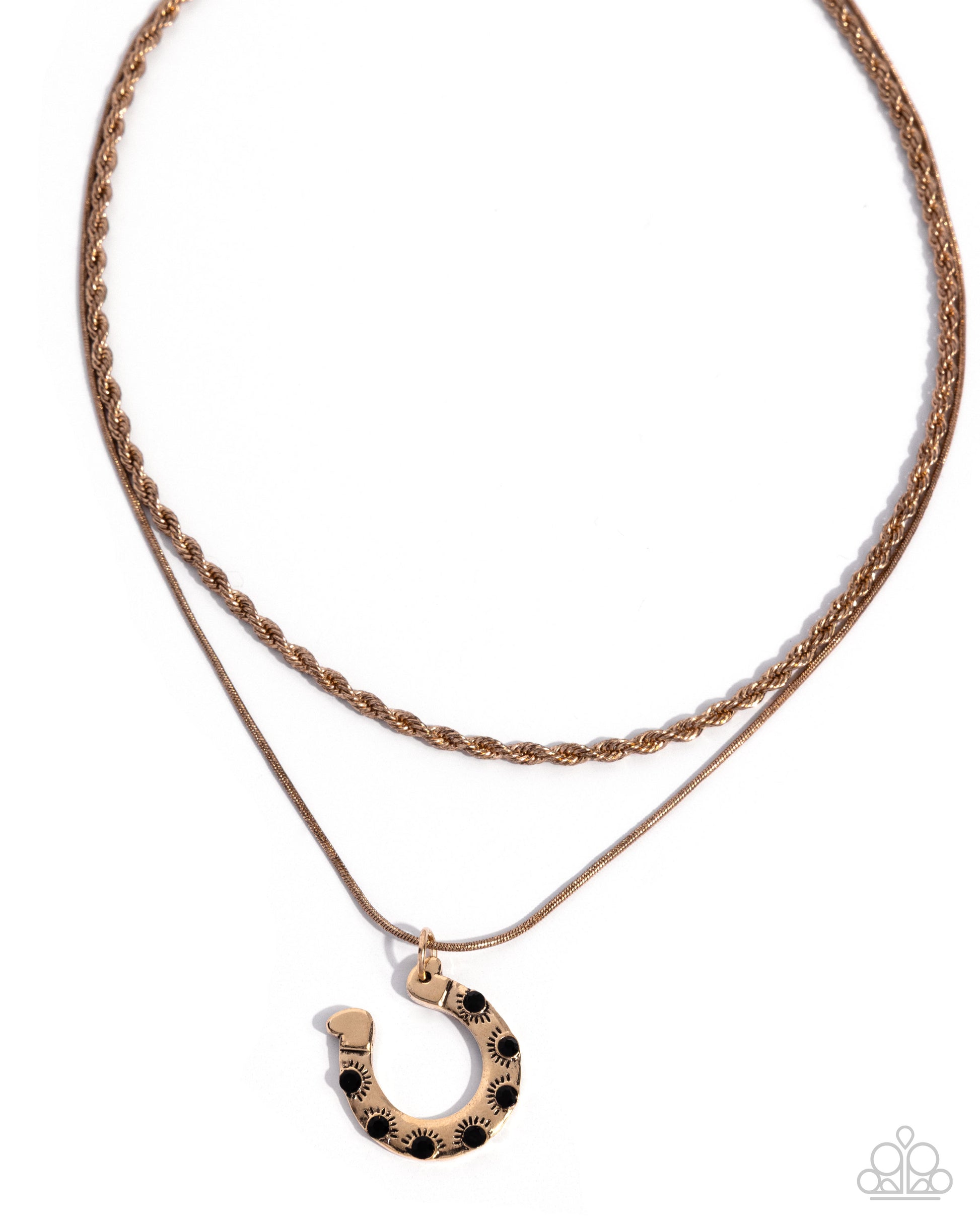 Horseshoe Haven - black - Paparazzi necklace