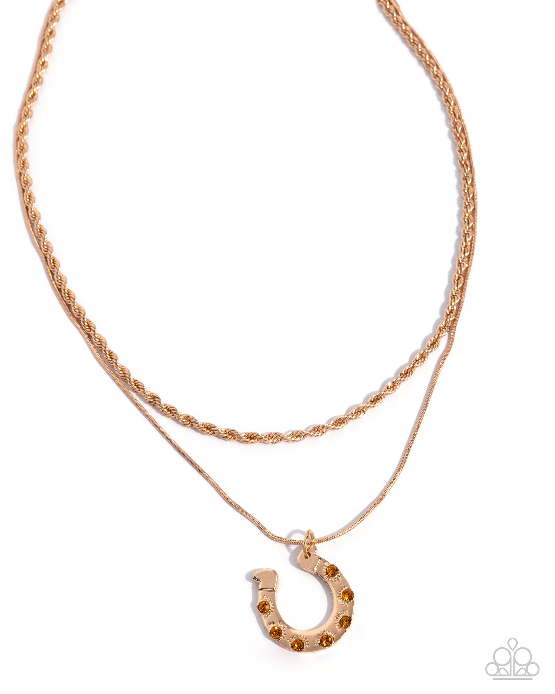 Horseshoe Haven - yellow - Paparazzi necklace