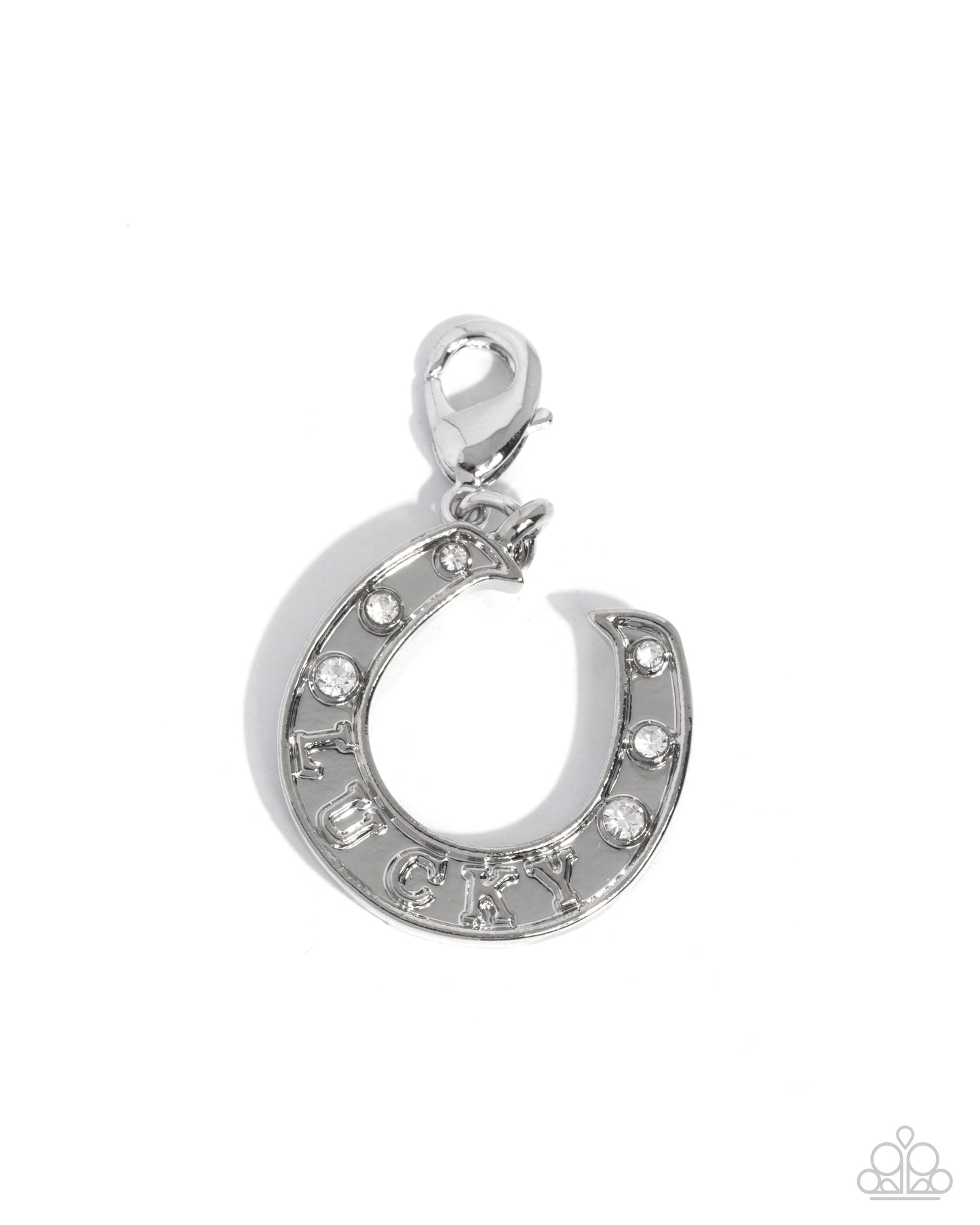 Horseshoe Hold - white - Paparazzi charm bracelet
