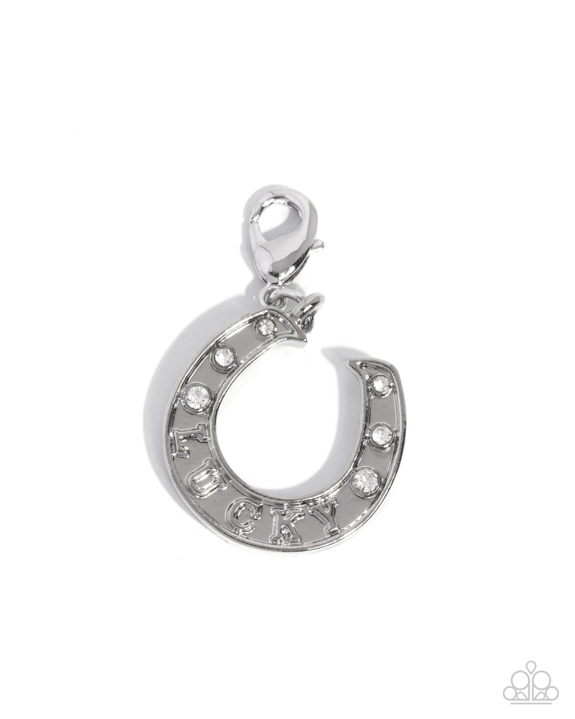 Horseshoe Hold - white - Paparazzi charm bracelet