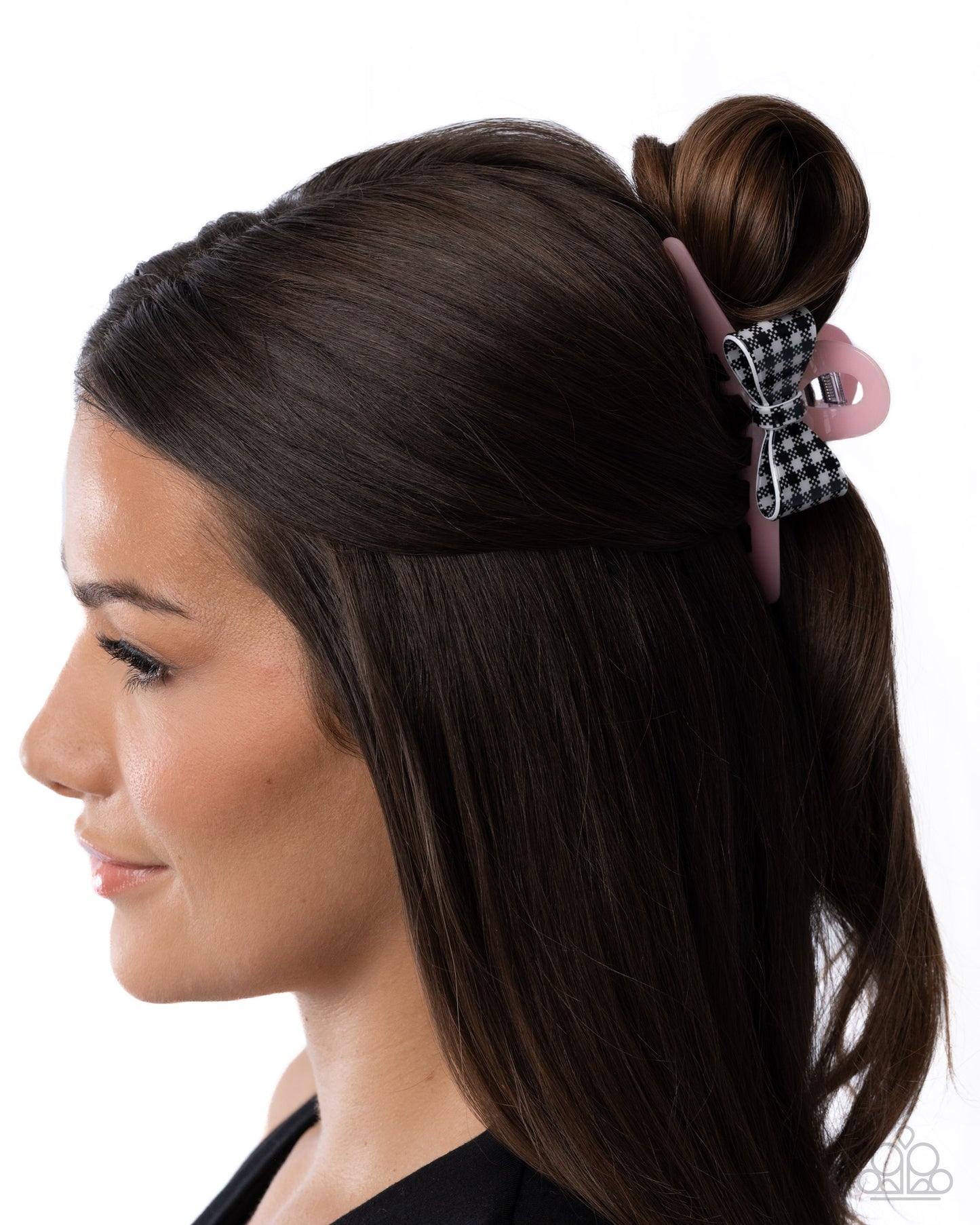 Houndstooth Hallmark - pink - Paparazzi hair clip