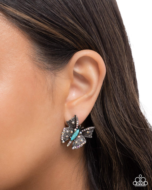Hovering Harmony - blue - Paparazzi earrings