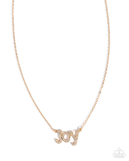 How Great Our Joy - gold - Paparazzi necklace