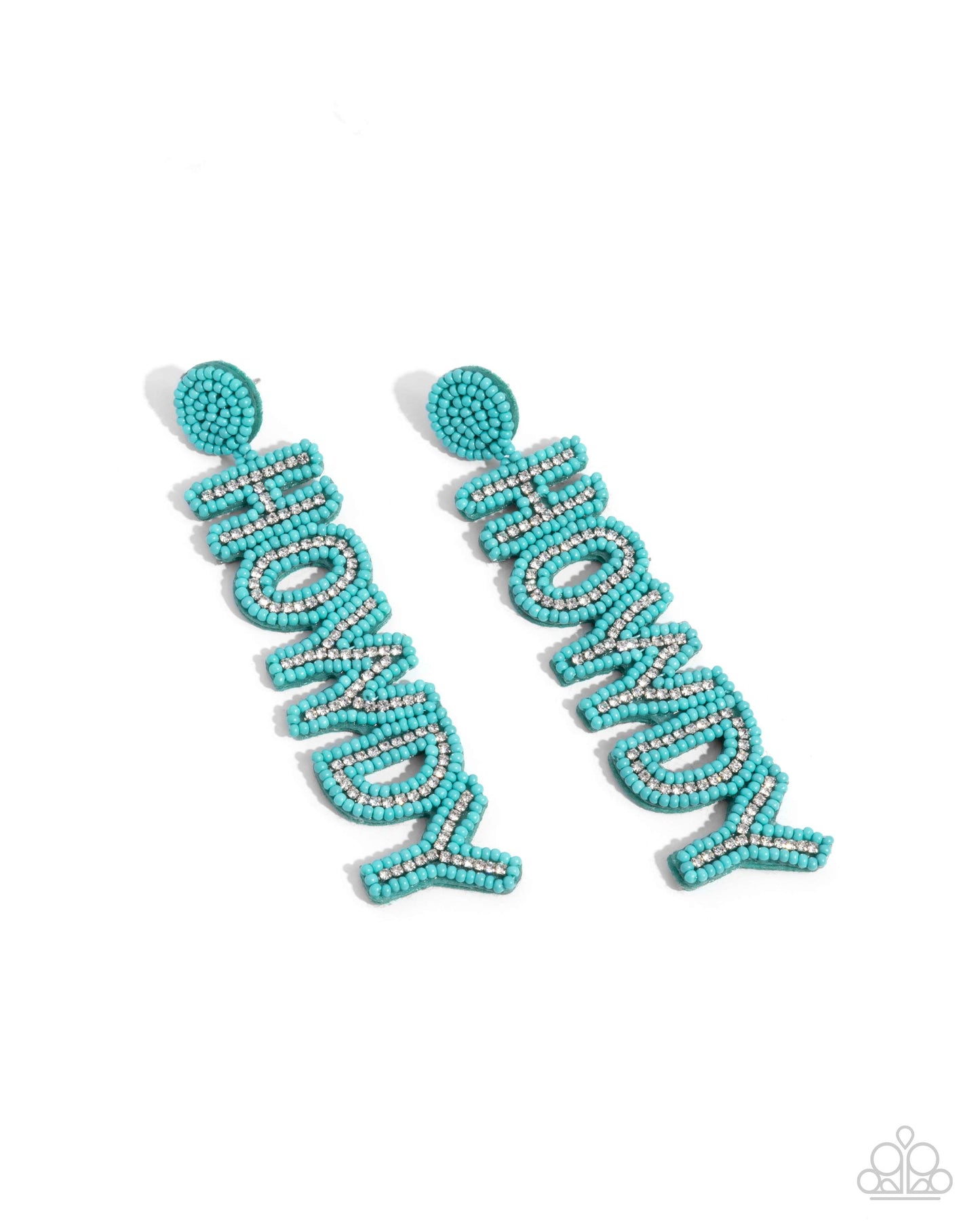 Howdy Headline - blue - Paparazzi earrings