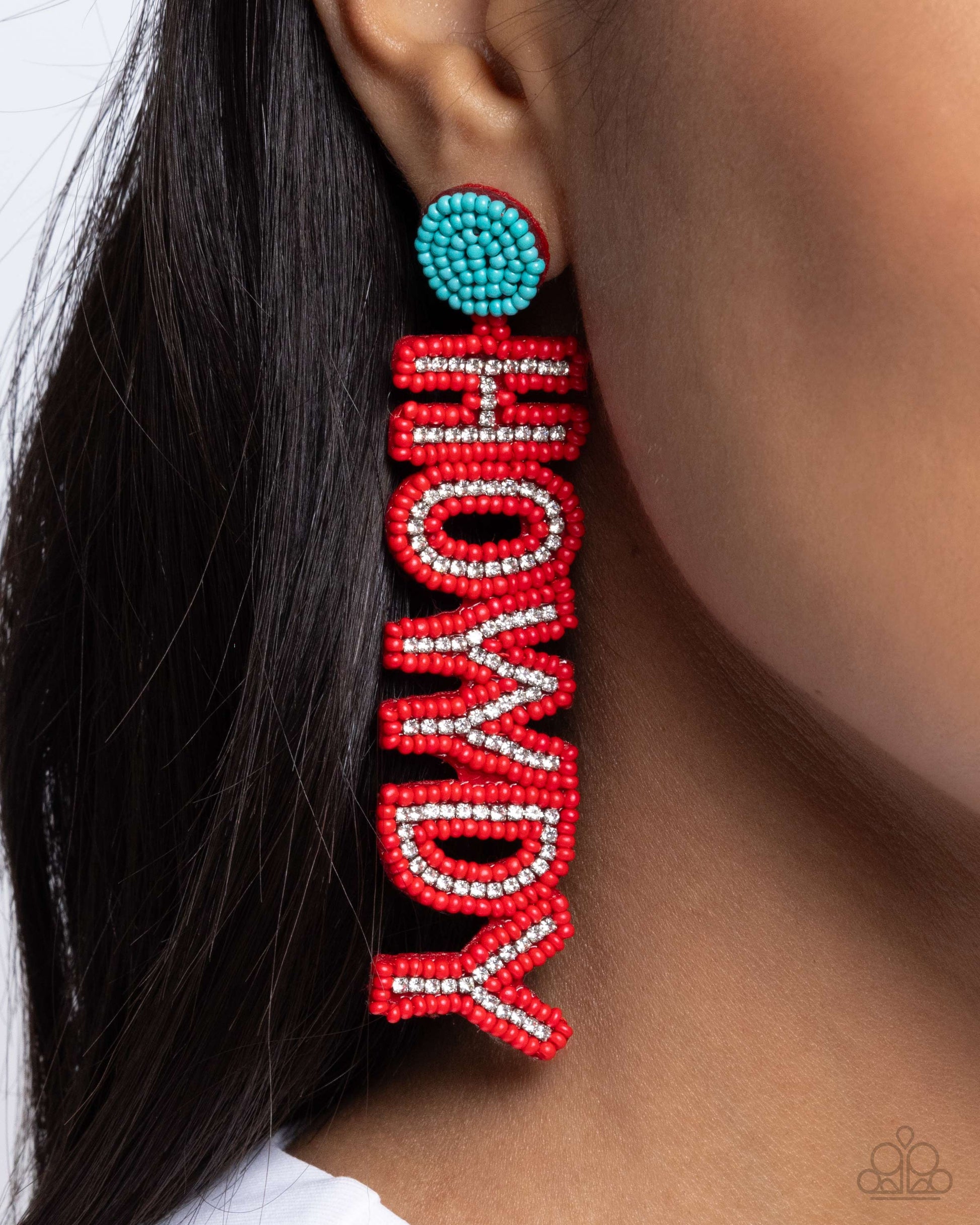 Howdy Headline - red - Paparazi earrings