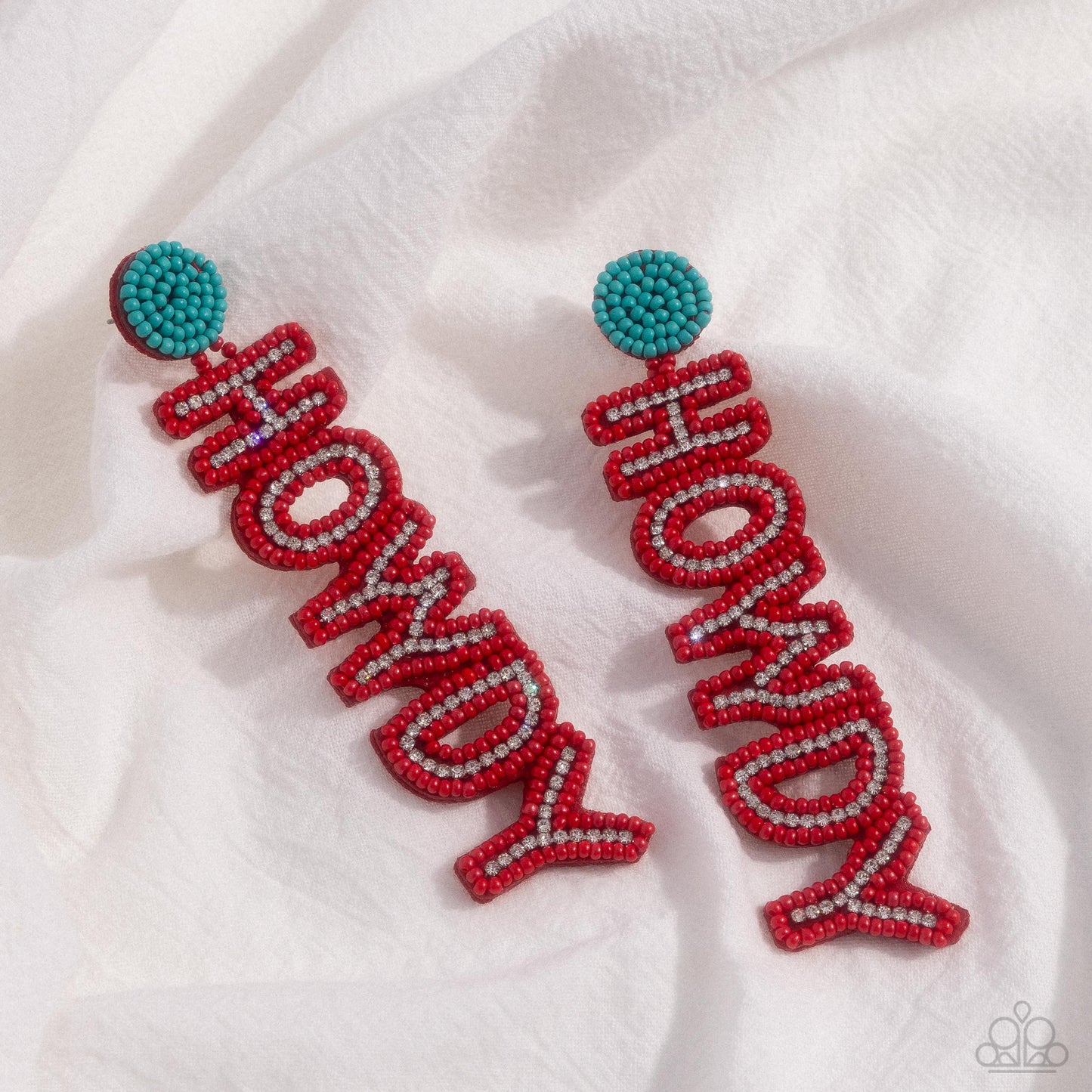 Howdy Headline - red - Paparazi earrings