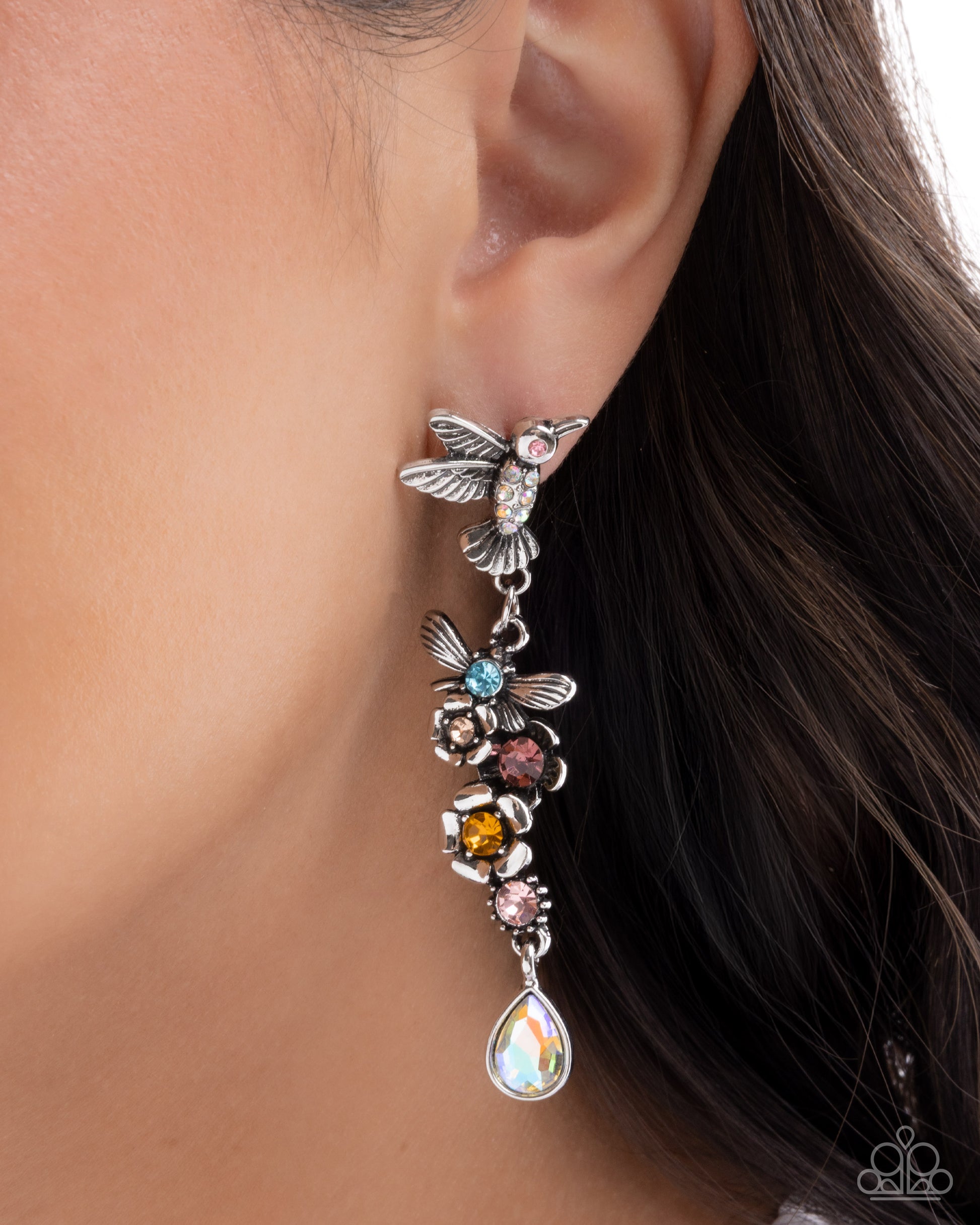 Hummingbird Hallmark - multi - Paparazzi earrings