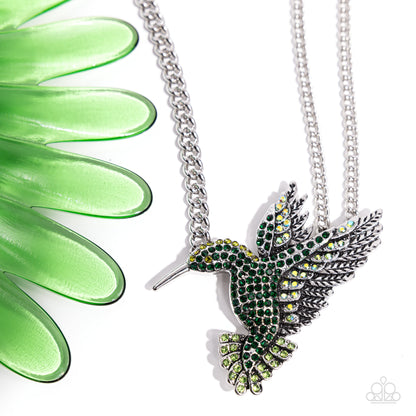 Hummingbird Headline - green - Paparazzi necklace
