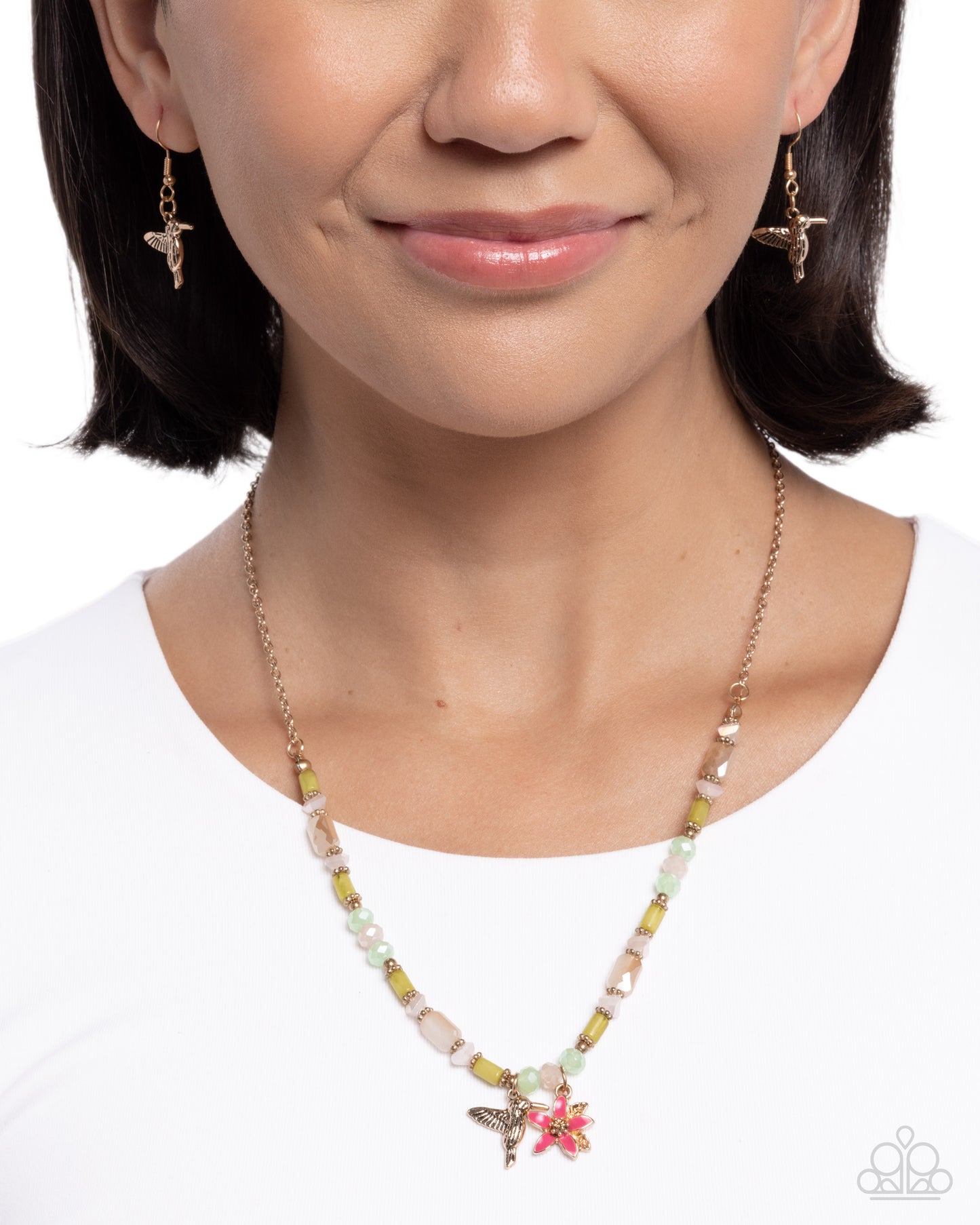 Hummingbird History - pink - Paparazzi necklace