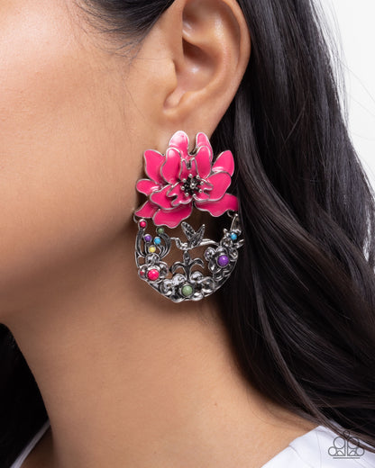 Hummingbird Homecoming - pink - Paparazzi earrings