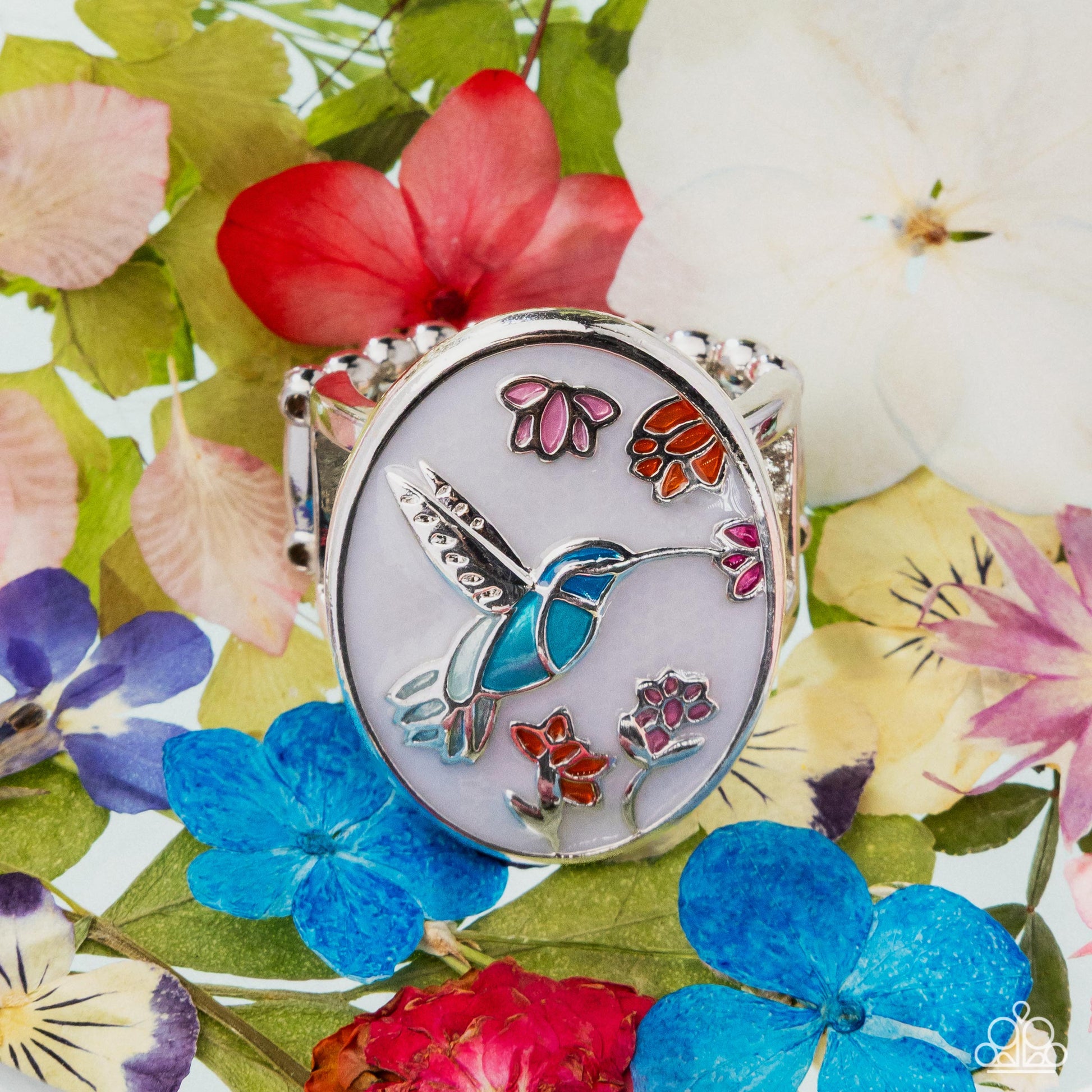 Hummingbird Hope - white - Paparazzi ring