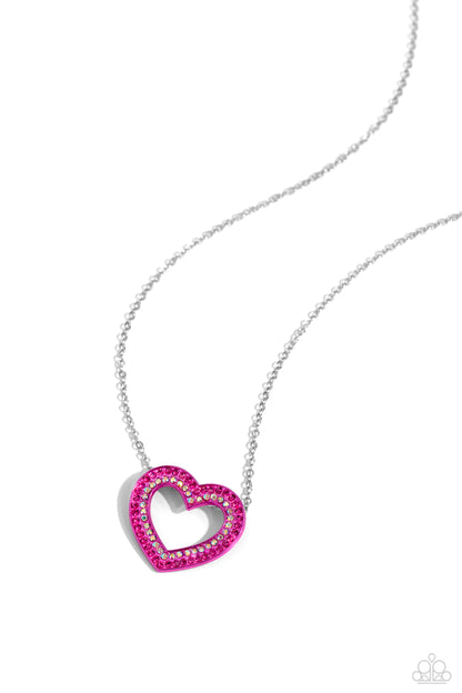 Hyper Heartland - pink - Paparazzi necklace