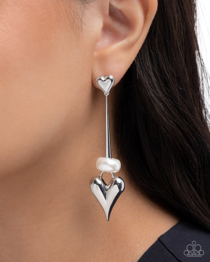 I Feel Loved - white - Paparazzi earrings
