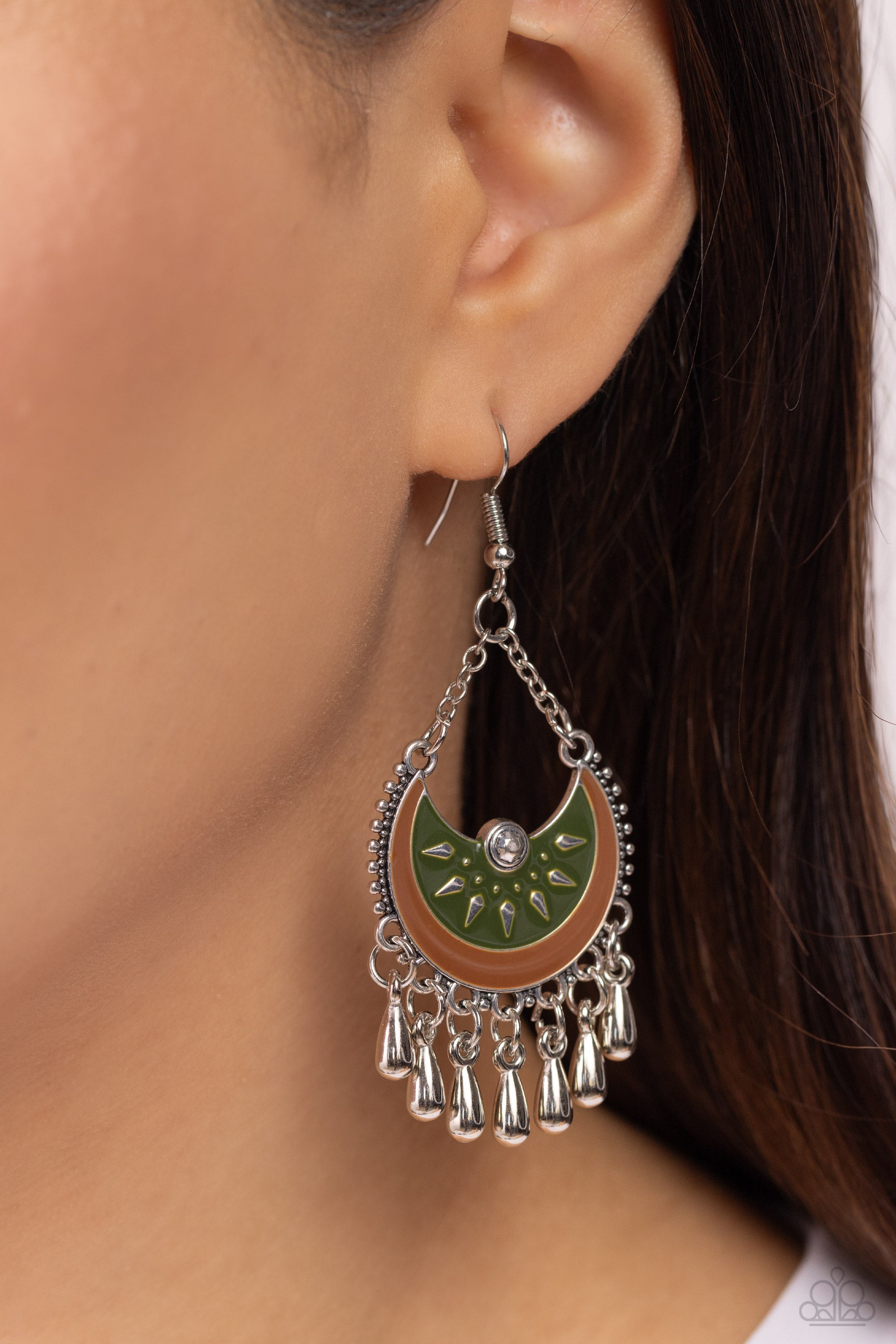 Paparazzi green store earrings