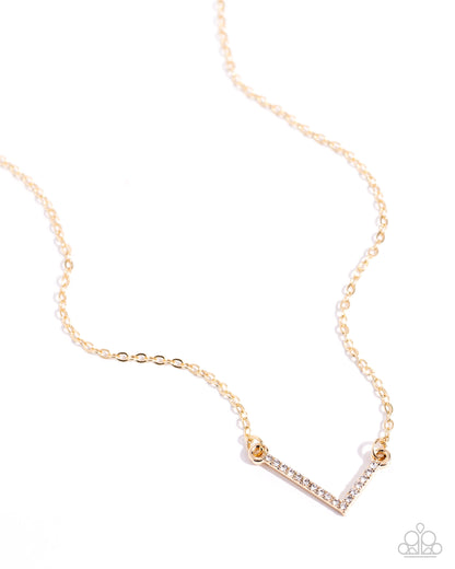 INITIALLY Yours - L - gold - Paparazzi necklace