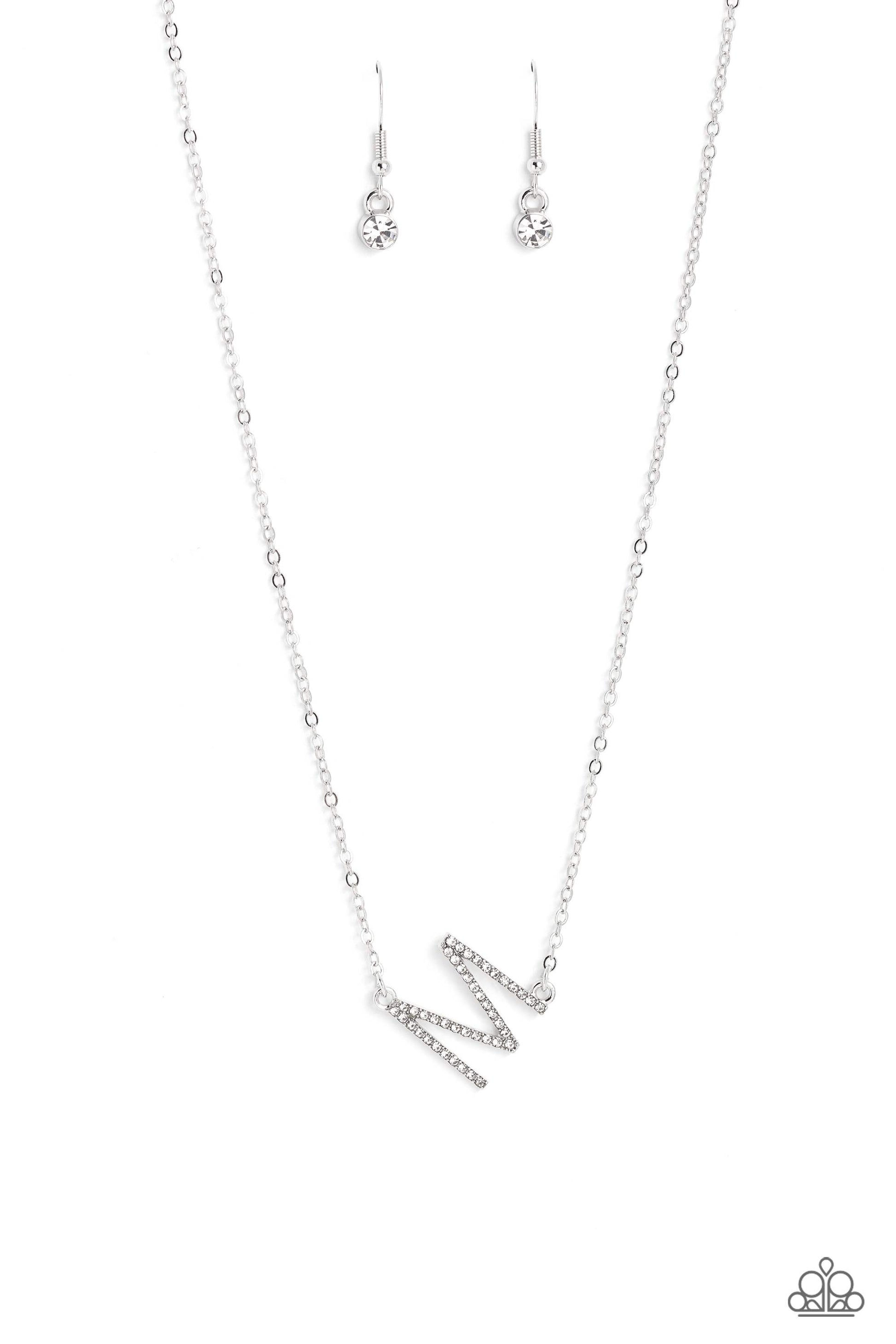 INITIALLY Yours - M - white - Paparazzi necklace