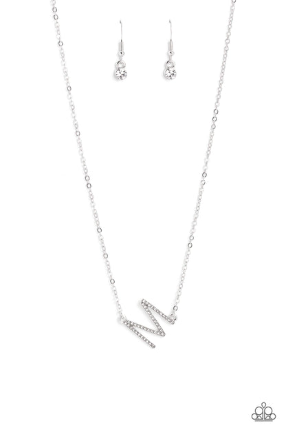 INITIALLY Yours - M - white - Paparazzi necklace