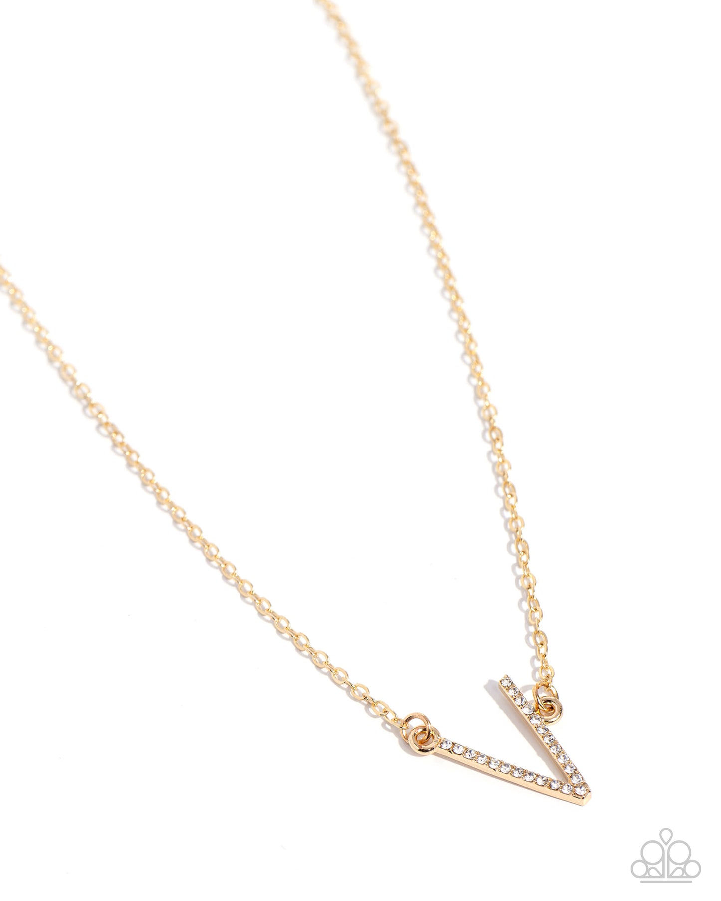INITIALLY Yours - V - gold - Paparazzi necklace
