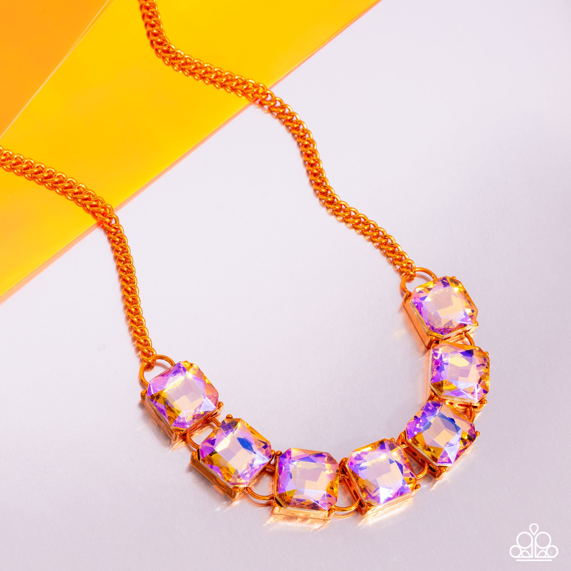 I SQUARE to Secrecy - orange - Paparazzi necklace