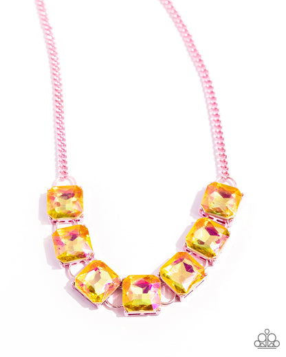 I SQUARE to Secrecy - pink - Paparazzi necklace