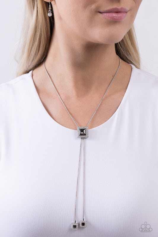 I Solemnly SQUARE - silver - Paparazzi necklace