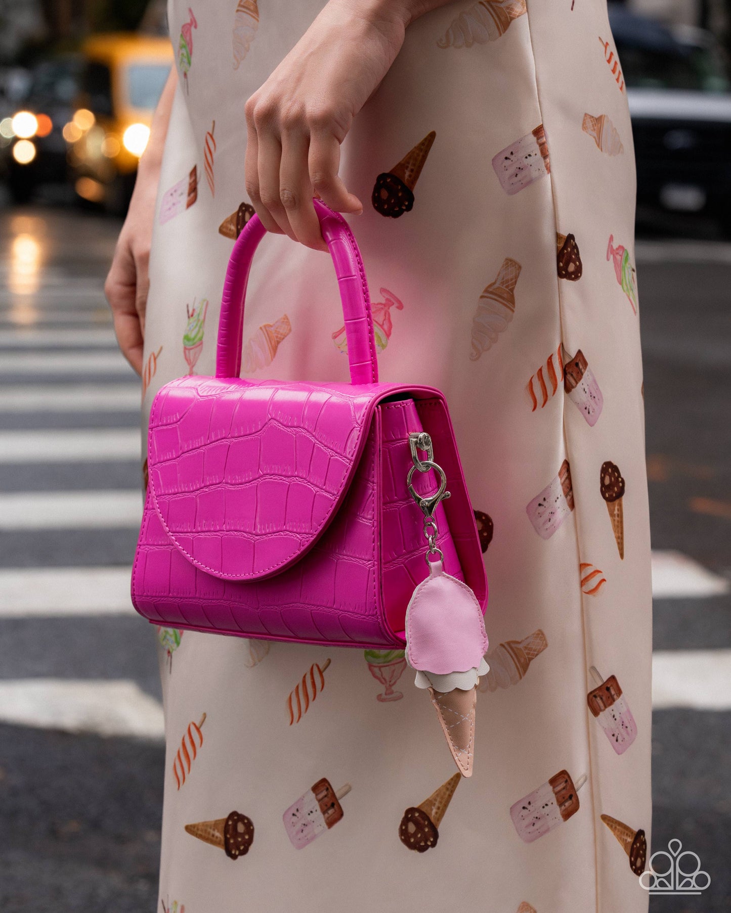 Iconic Ice Cream - pink - Paparazzi bag charm