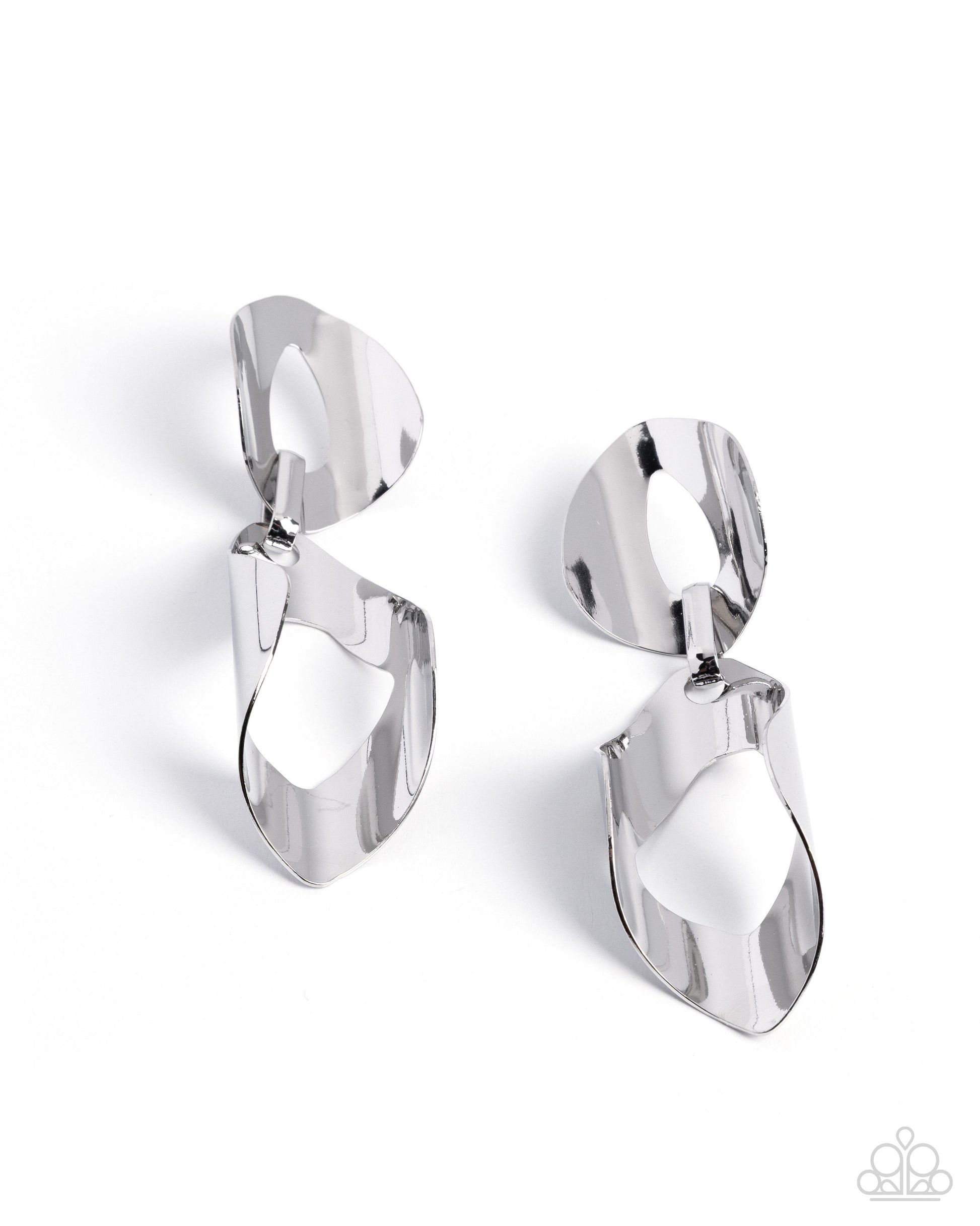 Iconic Illusion - silver - Paparazzi earrings