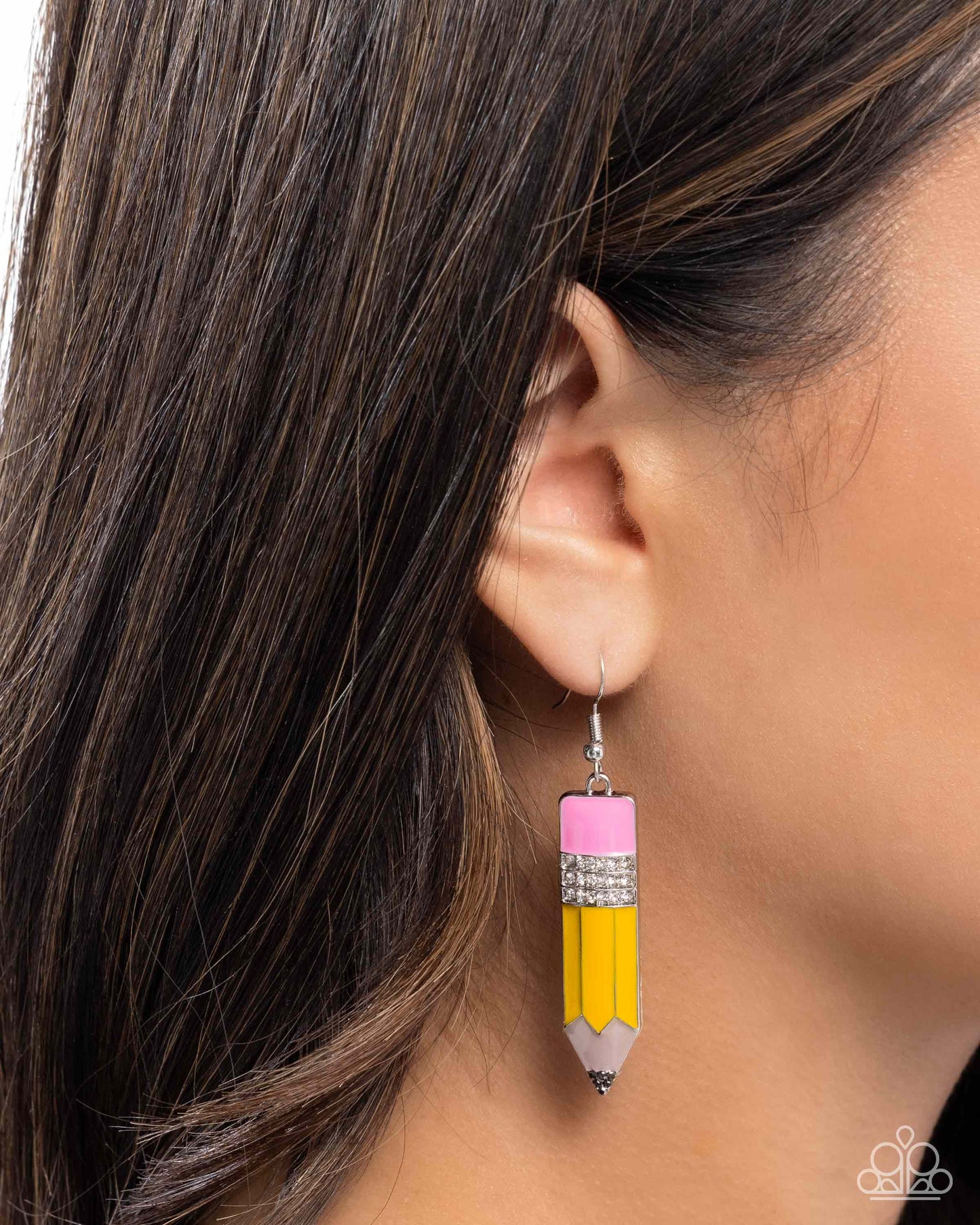 Iconic Institution - yellow - Paparazzi earrings