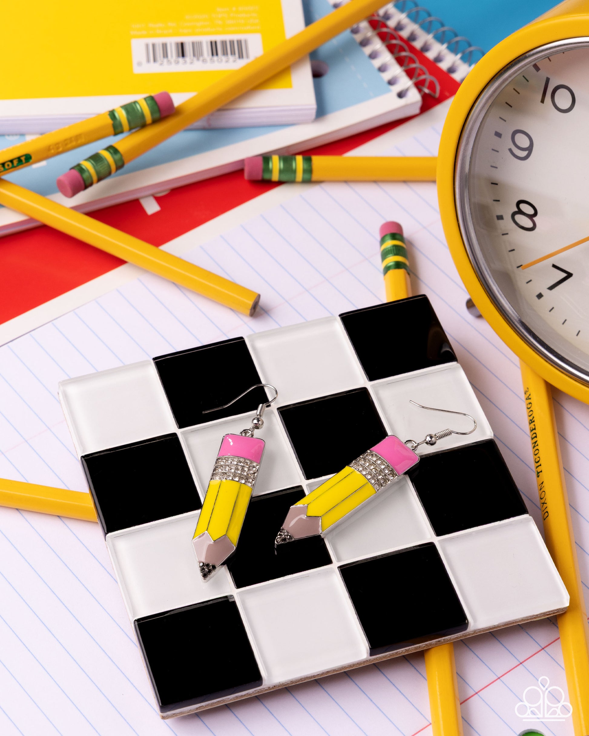 Iconic Institution - yellow - Paparazzi earrings