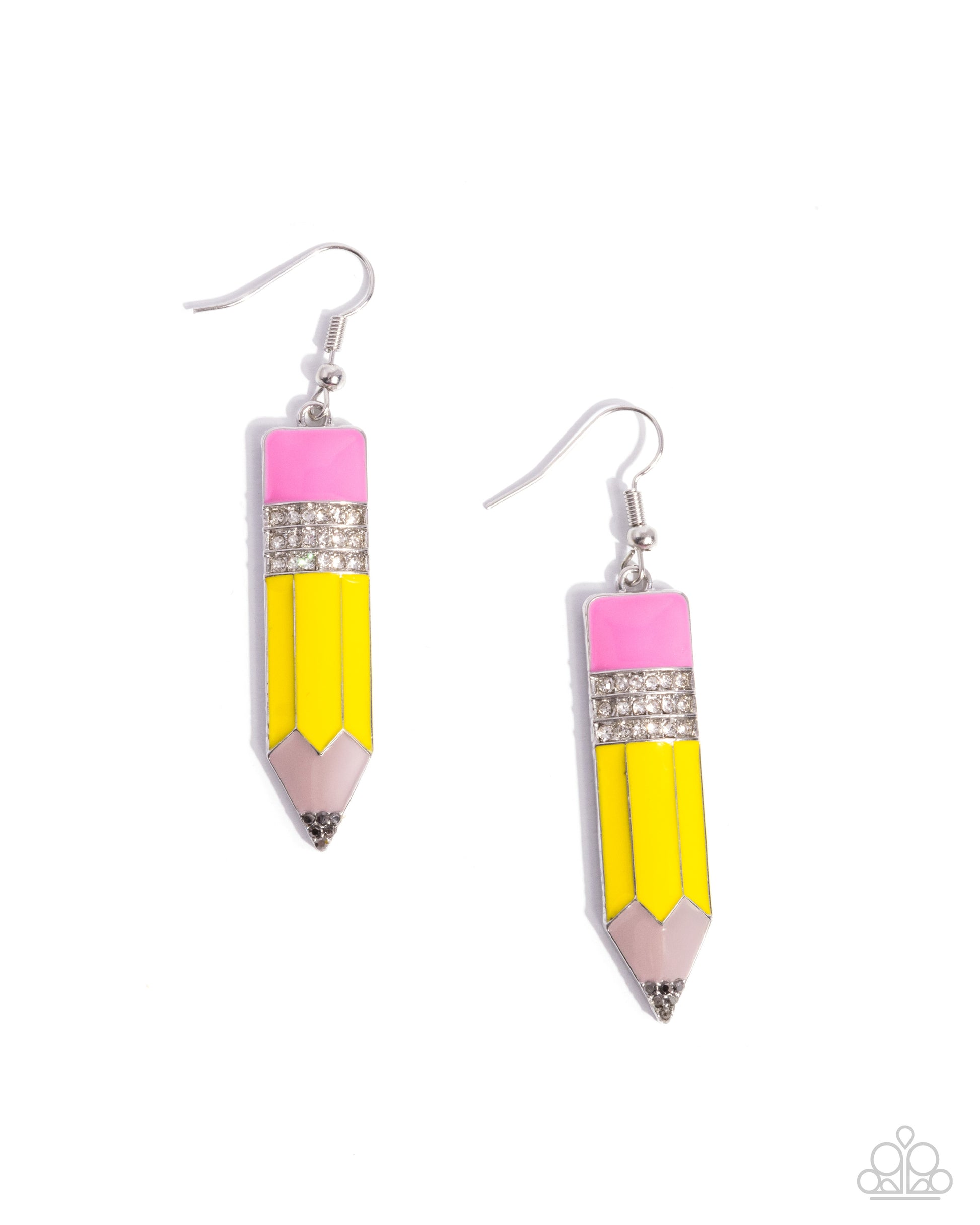 Iconic Institution - yellow - Paparazzi earrings