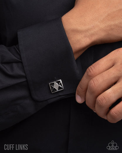 Iconic Invitation - black - Paparazzi MENS cufflinks