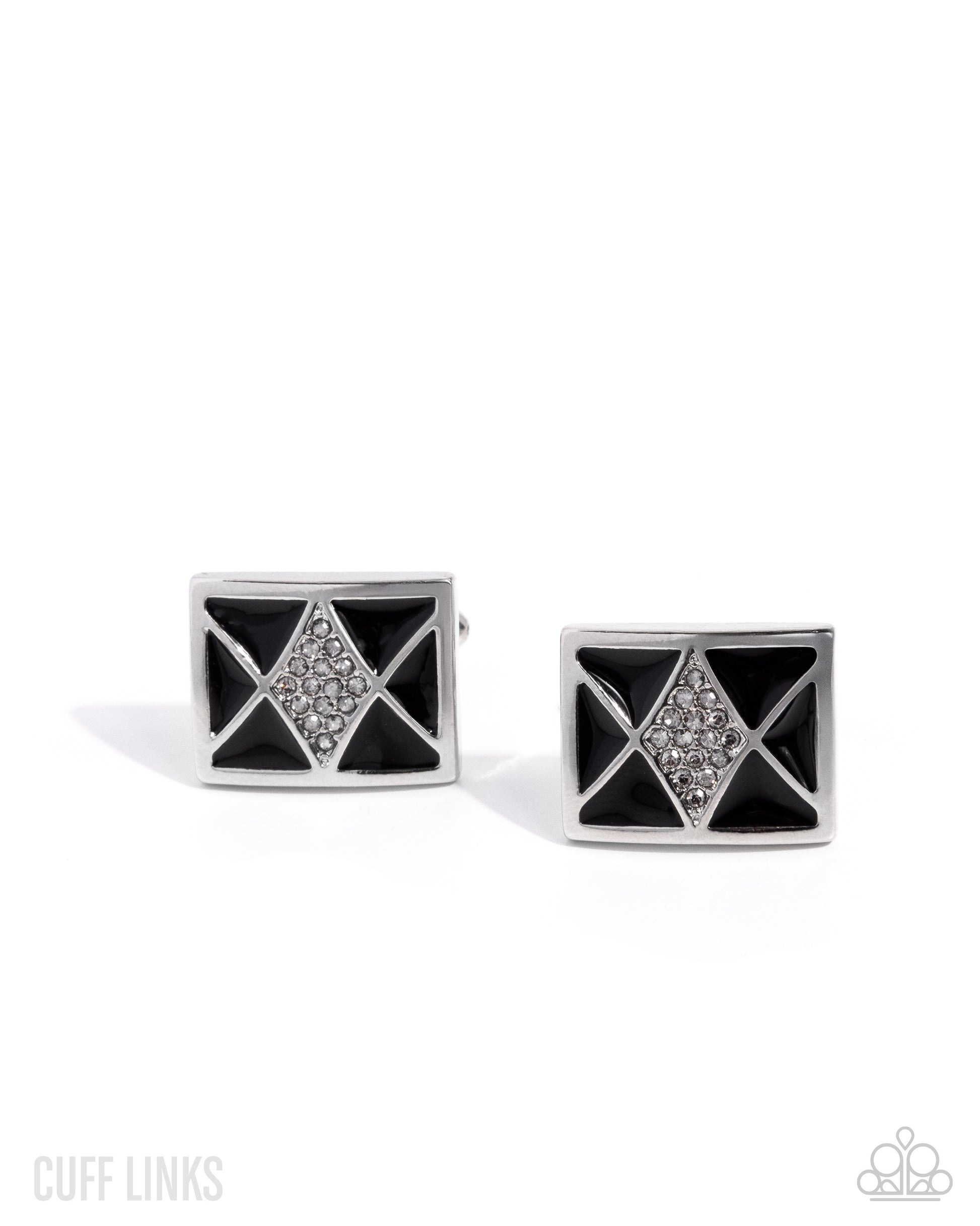 Iconic Invitation - black - Paparazzi MENS cufflinks