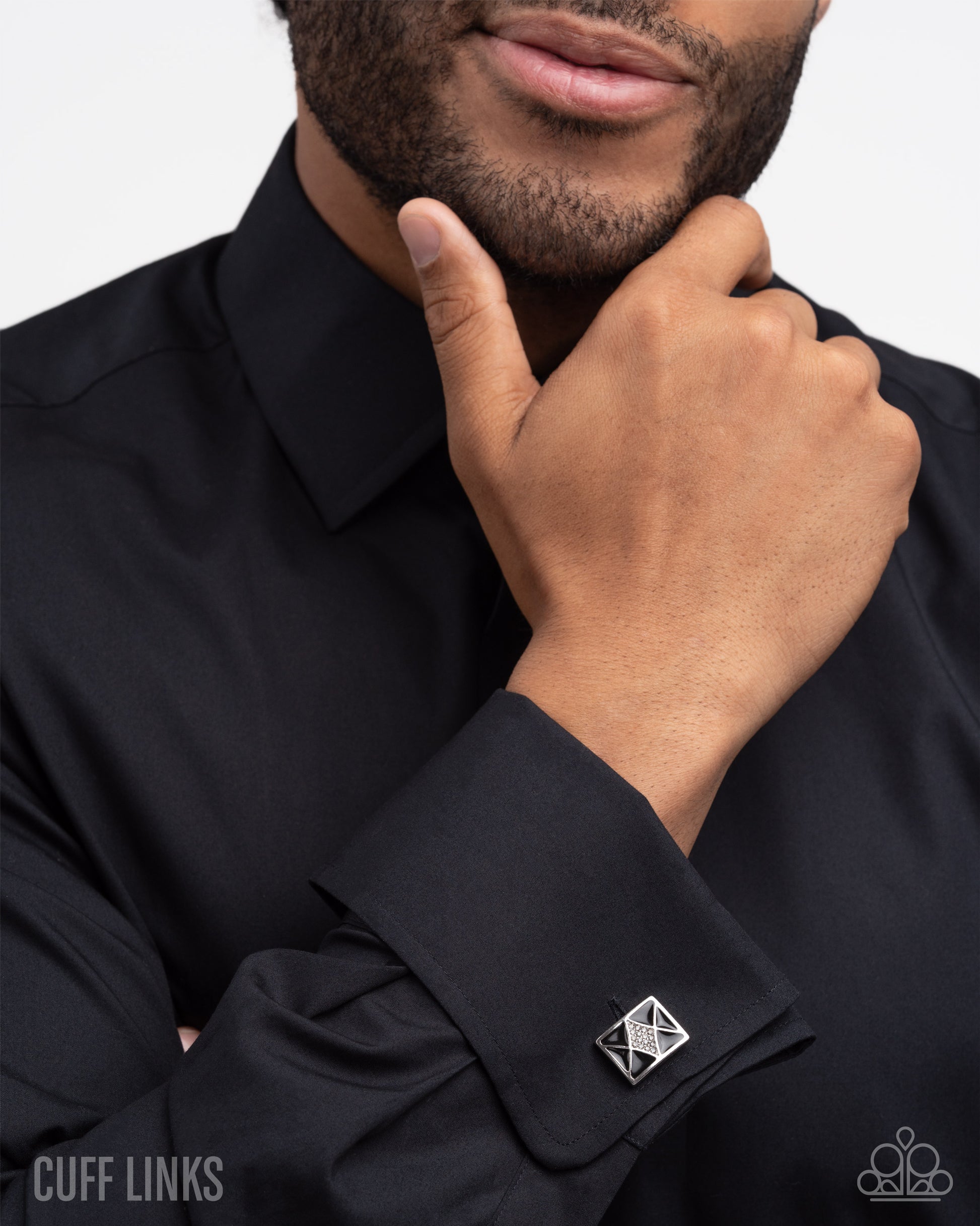 Iconic Invitation - black - Paparazzi MENS cufflinks
