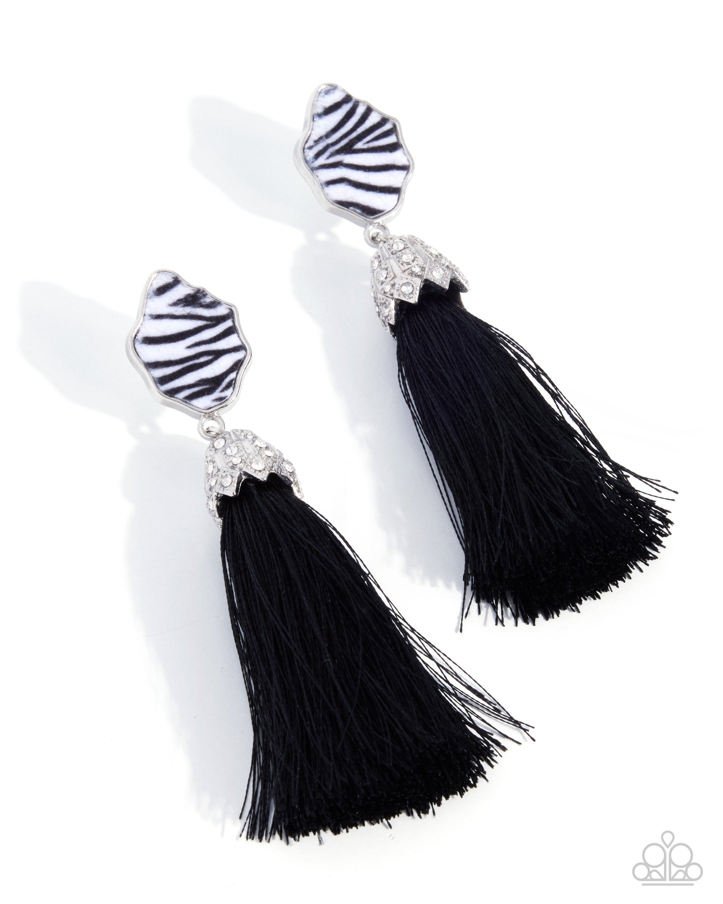 Iconic Zebra - black - Paparazzi earrings