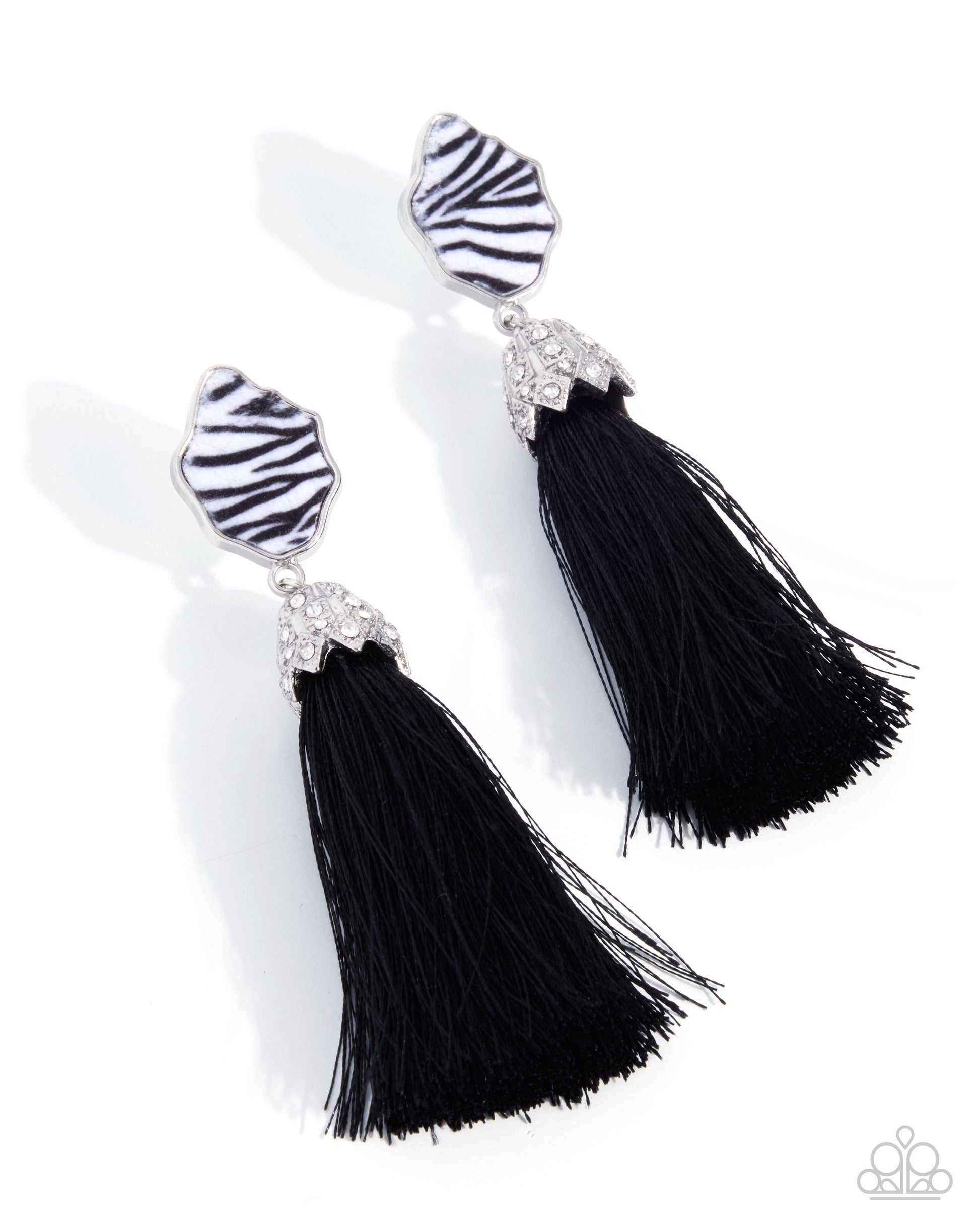 Iconic Zebra - black - Paparazzi earrings