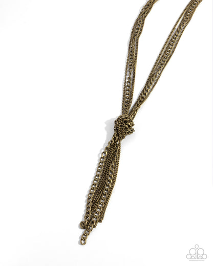 Ignited Industry - brass - Paparazzi necklace