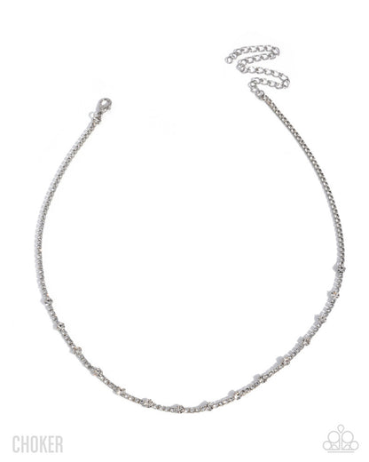 Impulsive Icon - white - Paparazzi necklace