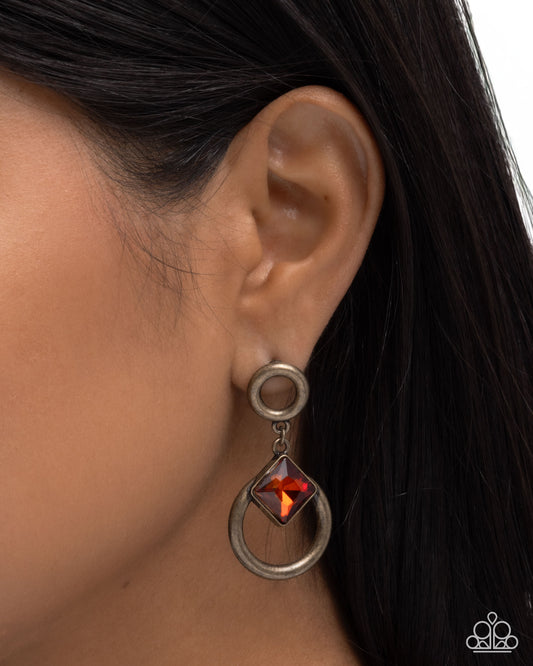 Indulgent Icon - brass - Paparazzi earrings