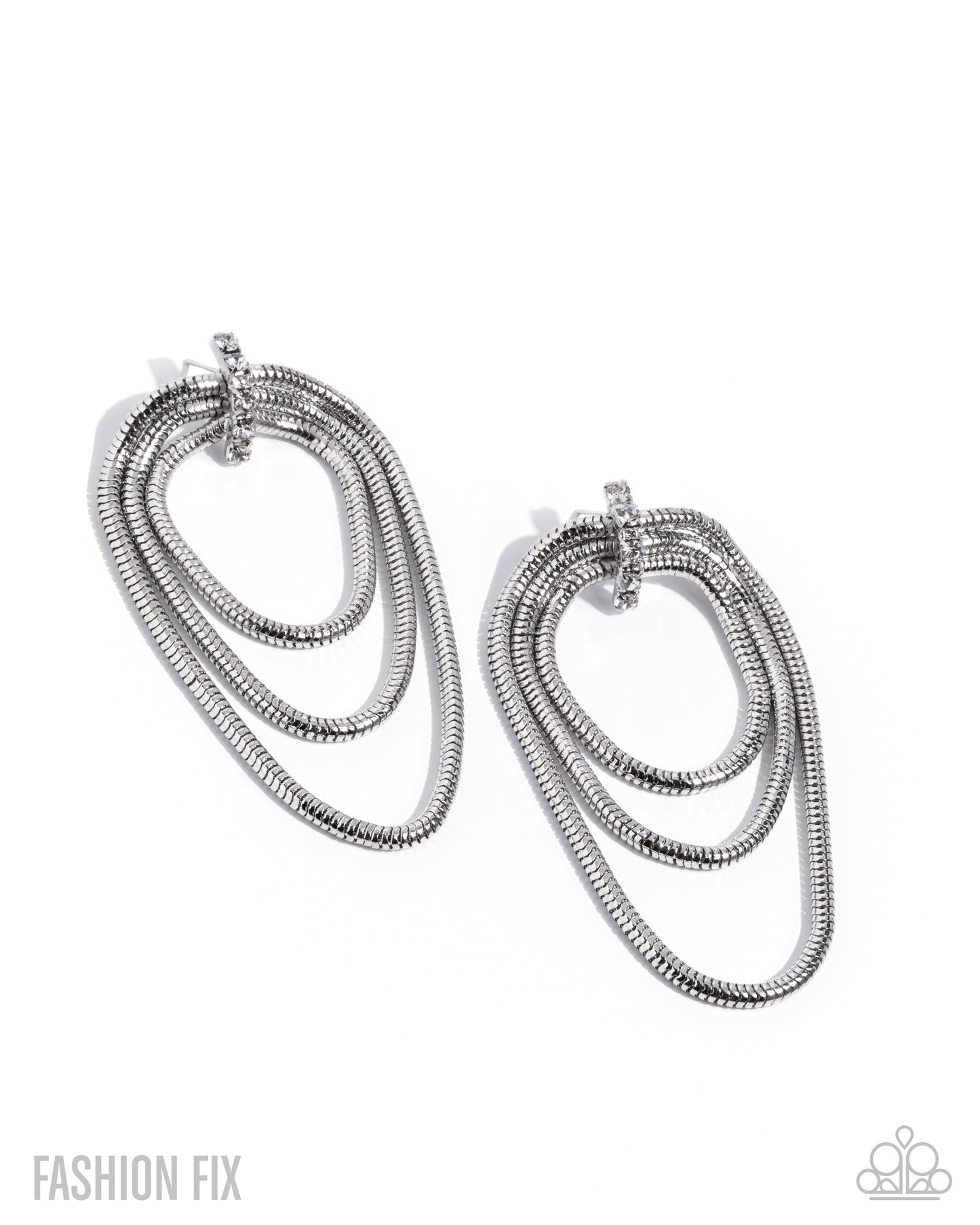 Industrial Charm - white - Paparazzi earrings