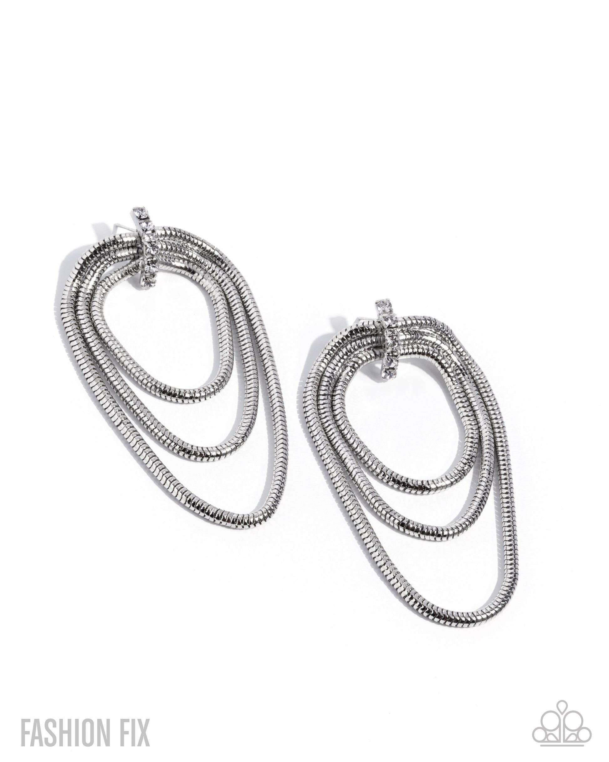Industrial Charm - white - Paparazzi earrings