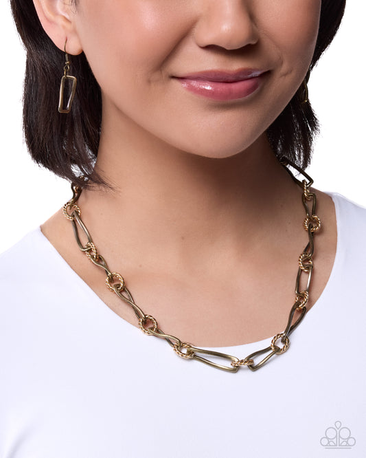 Infinite Independence - brass - Paparazzi necklace