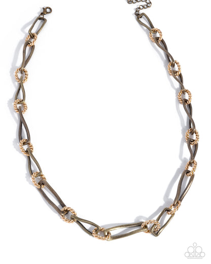Infinite Independence - brass - Paparazzi necklace